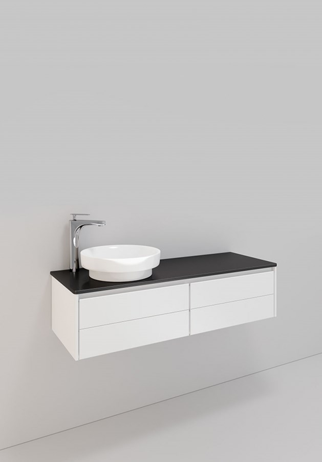 Badrumsmöbel Lifestyle Lc 88 Vänster Med 4 Lådor Peak Handfat 120cm, Vit, Vänster