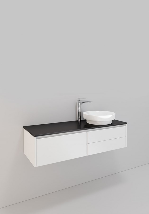 Badrumsmöbel Lifestyle Lc 90 Höger Med 3 Lådor Loop Handfat 120cm, Vit, Höger