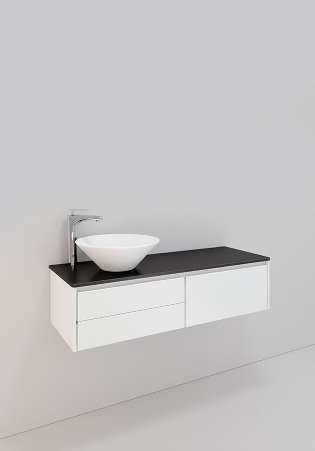 Badrumsmöbel Lifestyle Lc 91 Vänster Med 3 Lådor Loop Handfat 120cm, Vit, Vänster