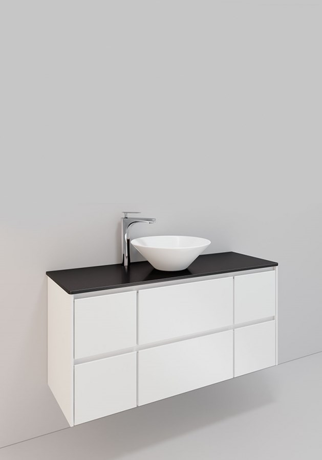 Badrumsmöbel Lifestyle Lc 135 Med 6 Lådor Loop Handfat 120cm, Vit