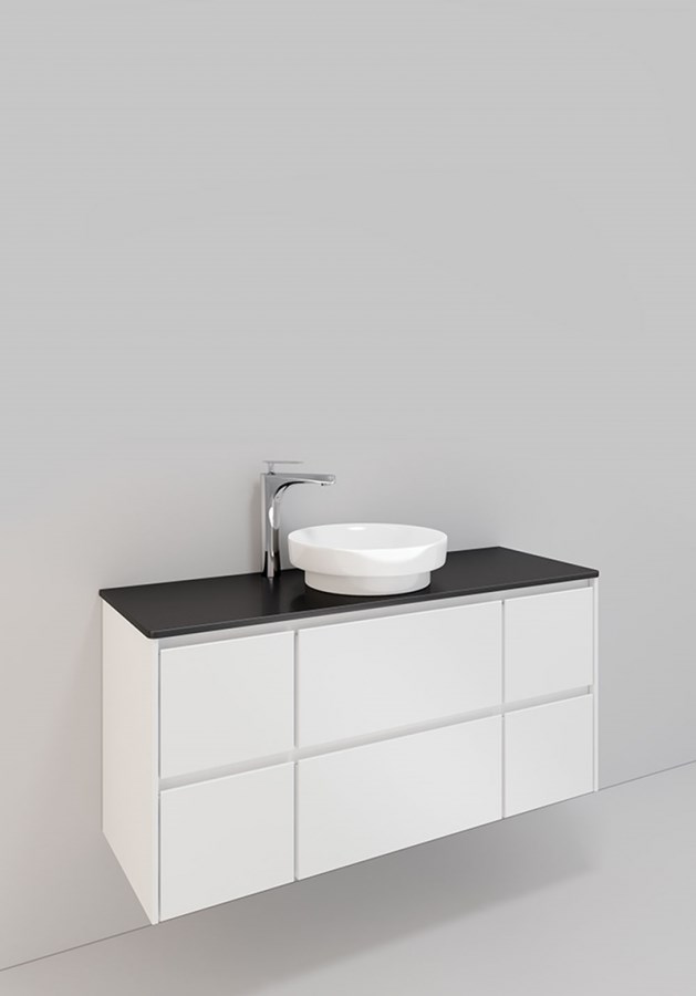 Badrumsmöbel Lifestyle Lc 136 Med 6 Lådor Peak Handfat 120cm, Vit