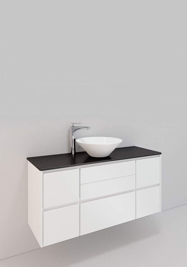 Badrumsmöbel Lifestyle Lc 139 Med 7 Lådor Loop Handfat 120cm, Vit