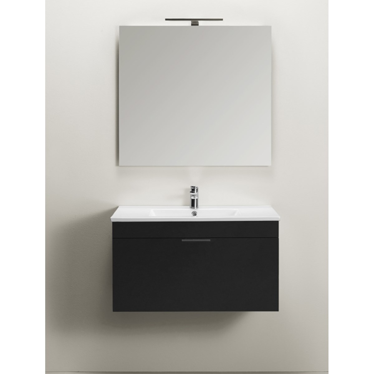 Badrumsmöbelpaket Go Med Spegel 80cm, Svart