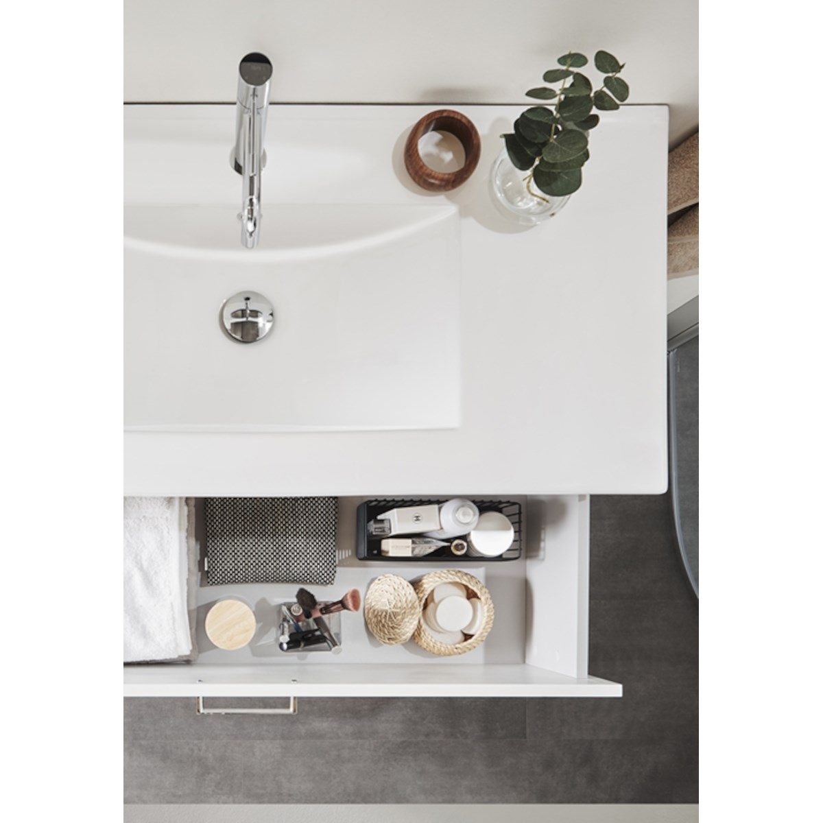 Badrumsmöbelpaket Go Med Spegel 100cm, Vit