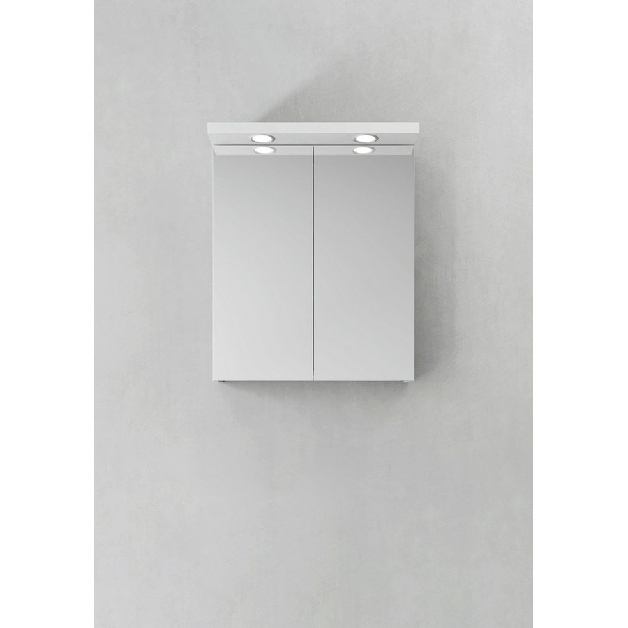 Spegelskåp Store Ledspots 60x75cm, Vit