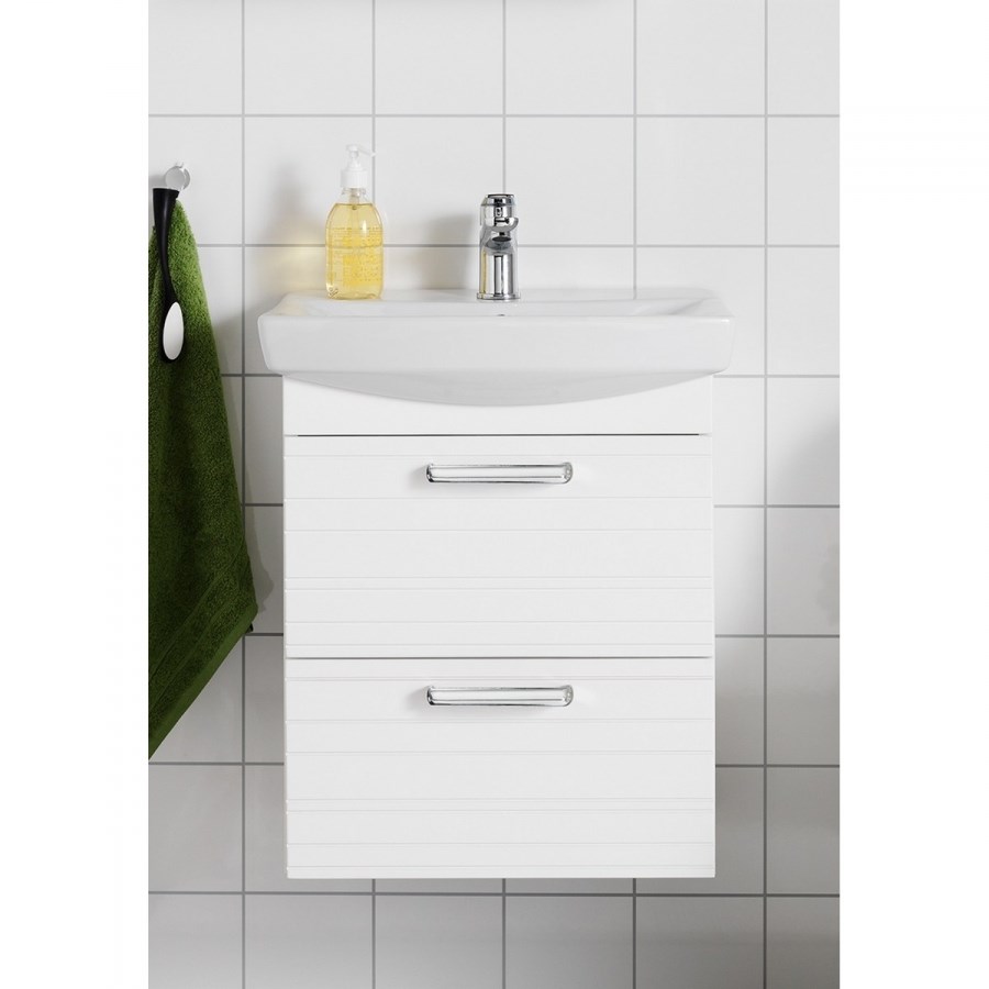 Badrumsmöbel Life Med Lådor 60cm, Vit, Lines