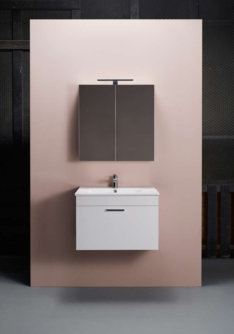 Badrumsmöbelpaket Go Med Spegelskåp 60cm, Svart