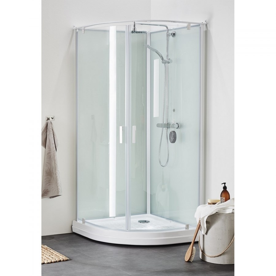 Duschkabin Breeze Deluxe Silver, 90x90x198cm, Klarglas