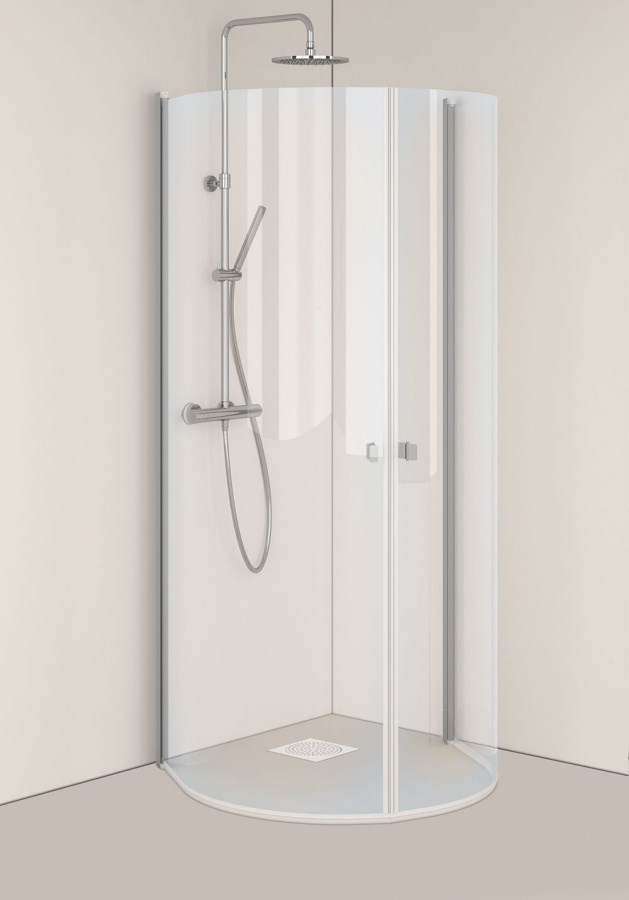 Duschhörna Igloo Pro U Aluminium, 95x80x200cm, Klarglas