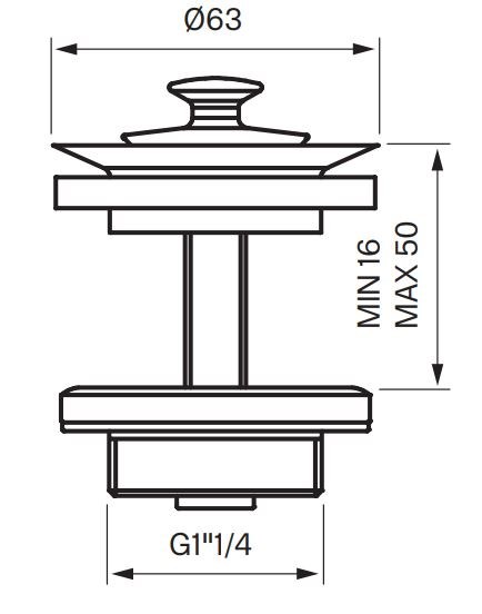Bottenventil 58400 Silventil Krom
