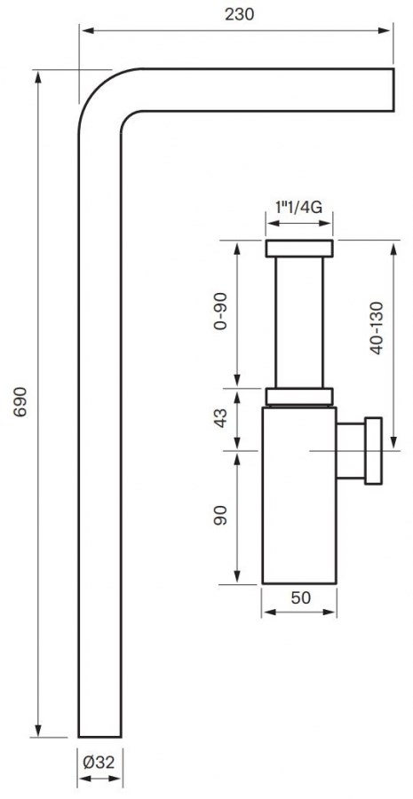 Vattenlås Xa100 Brushed Nickel
