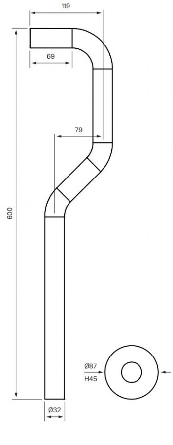 Golvrör Xa22 Med Kåpa Krom