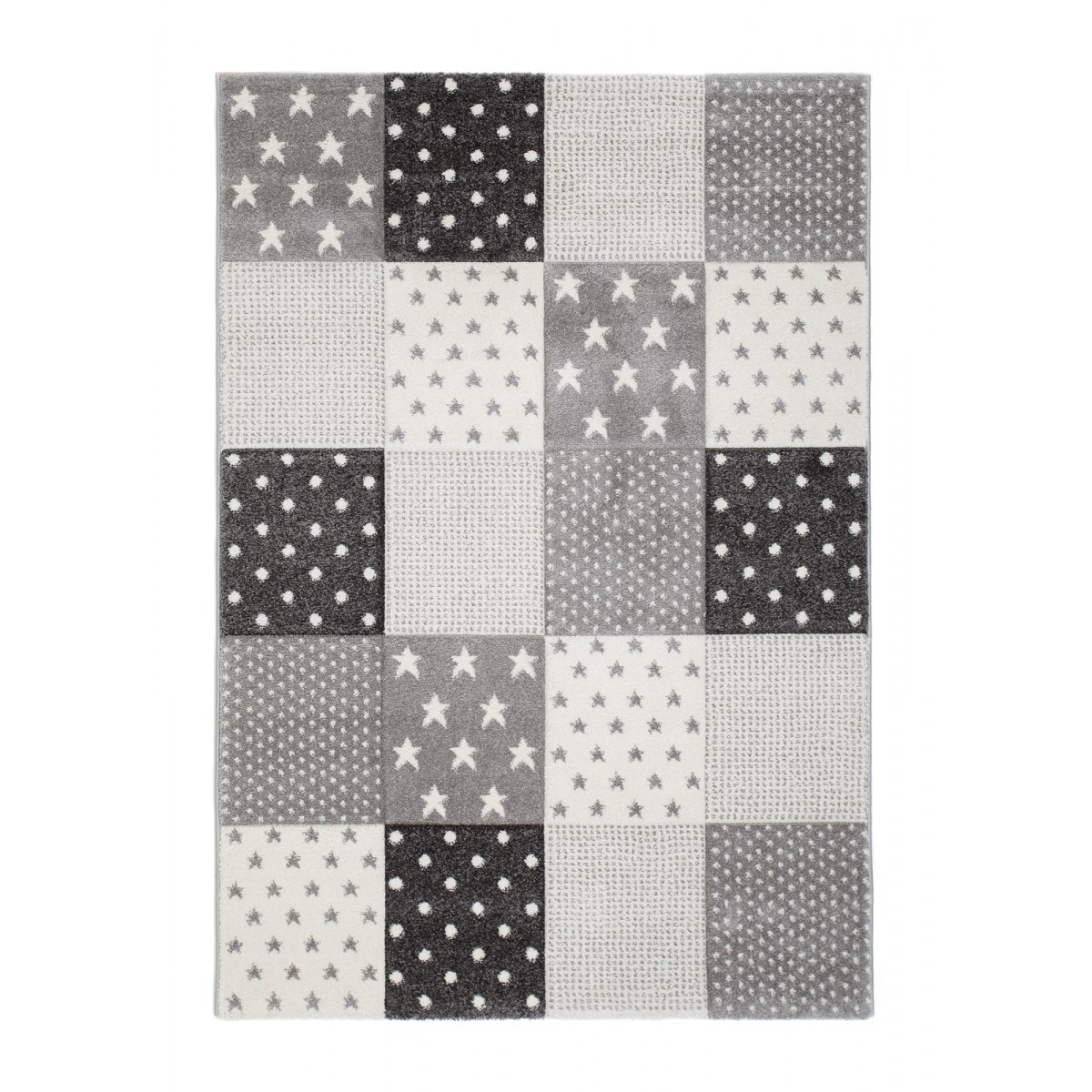 Barnmatta Atlas Star Grå, 120x170cm
