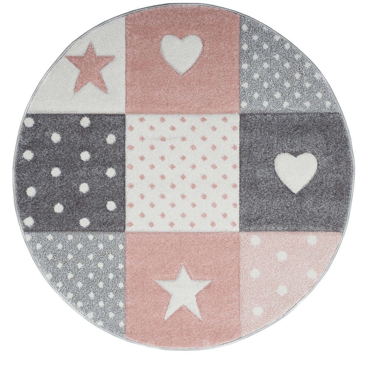 Barnmatta Atlas Star Rund Rosa, 120cm