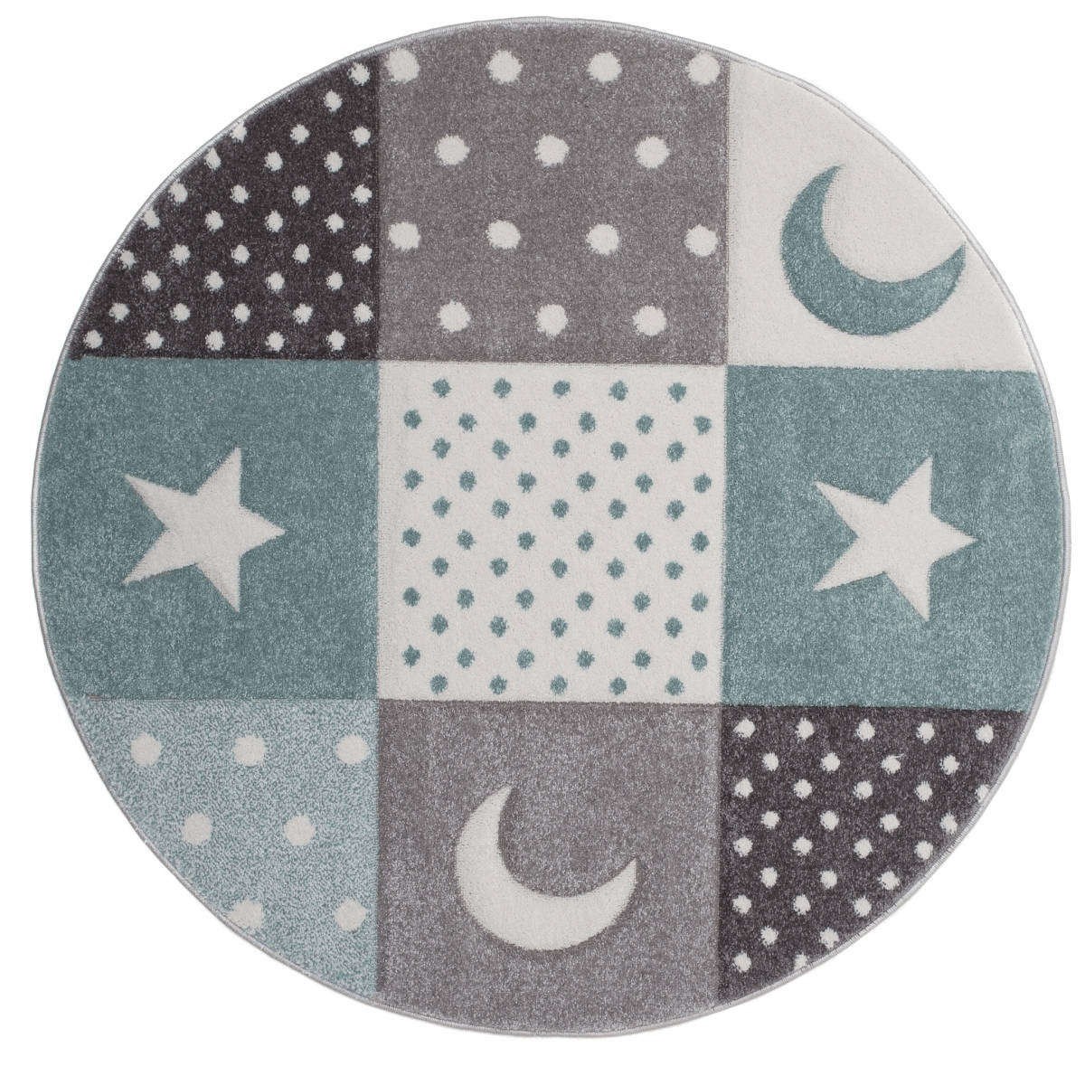 Barnmatta Atlas Star Rund Turkos, 120cm