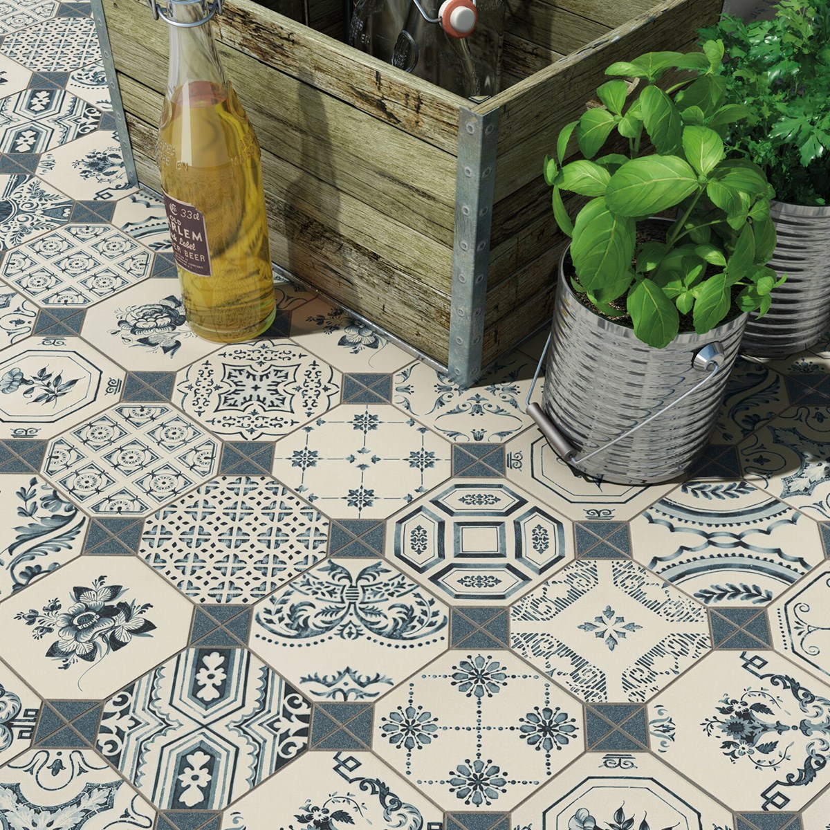 Klinker Retiro Blå, 31.6x31,6cm, Matt