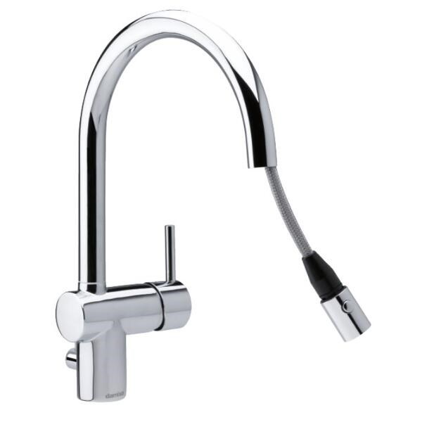 Köksblandare Osier C-pip Med Diskmaskinsavstängning Och Utdragbar Handdusch Krom