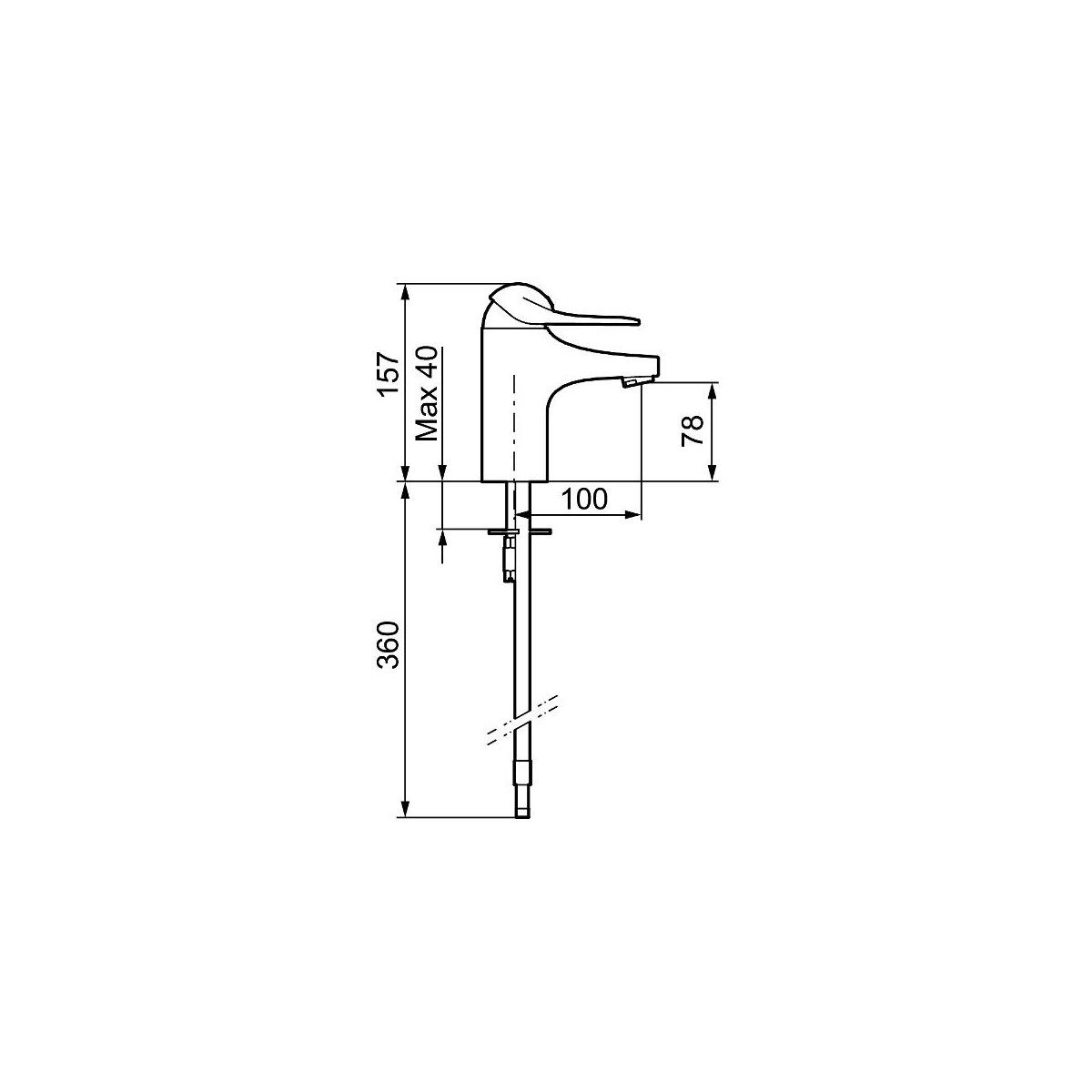 Tvättställsblandare 9000e Ii Slät Ände Krom