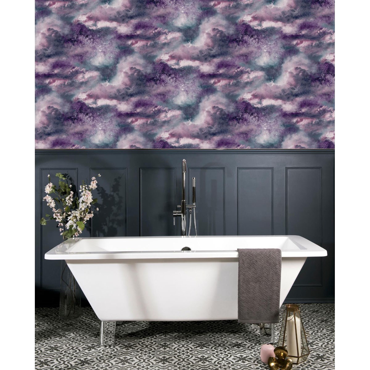 Tapet Fantasia III Diamond Galaxy Purple 260007