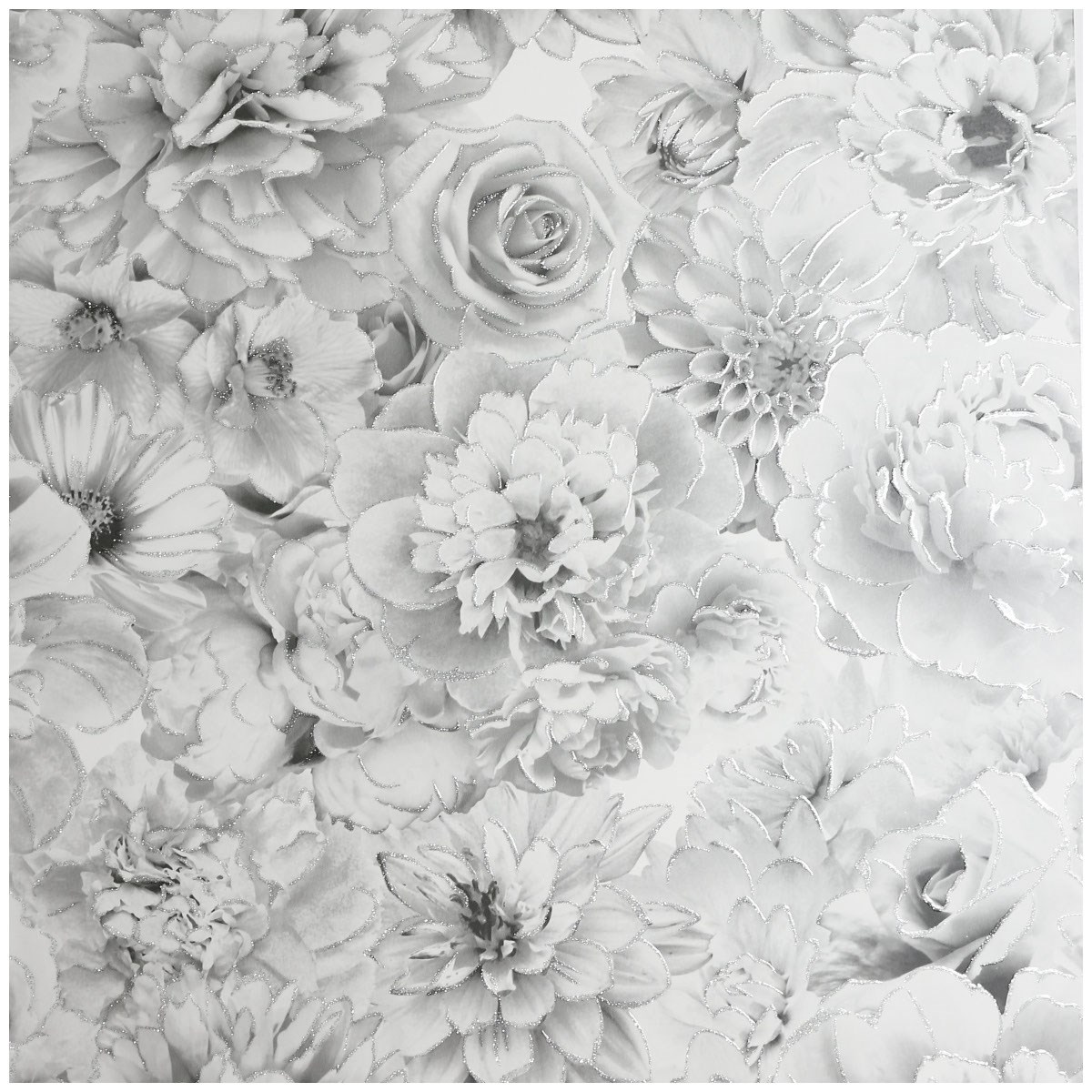 Tapet Fantasia III Glitter Bloom Silver 692803