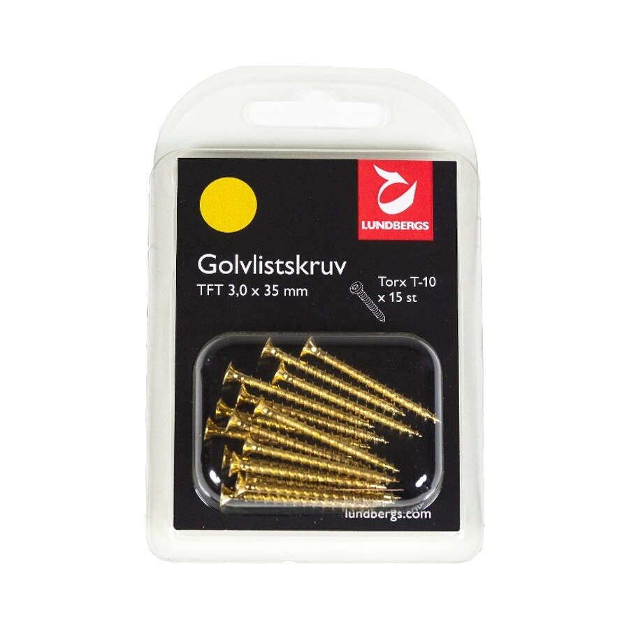 Golvlistskruv H-fix Tft 3x35mm, Guld