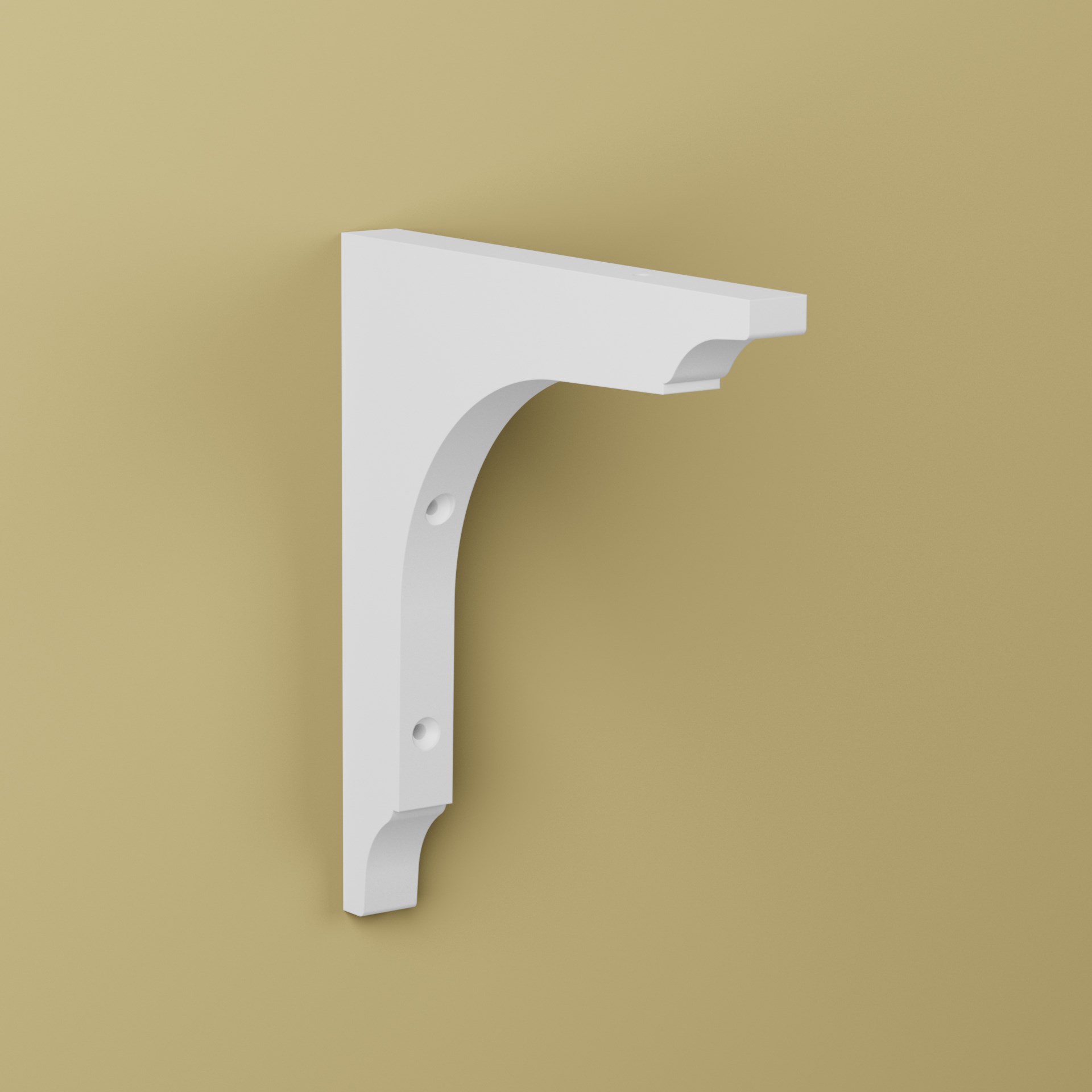 Konsol Fredrik Vit, Furu, 195x210mm