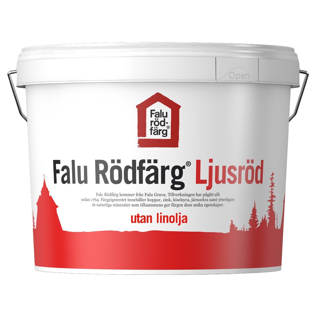 Slamfärg Rödfärg Utan Olja Ljusröd, 10L