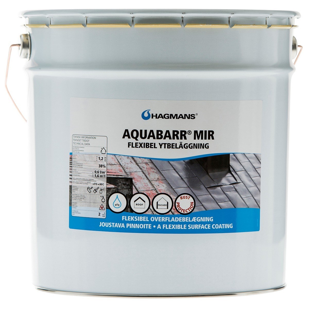 Takbeläggning Aquabarr Mir Svart, 4L