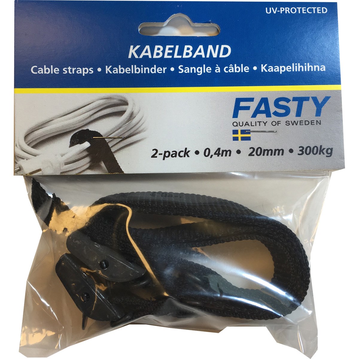 Kabelband 163 300kg Svart, 20mmx0.4m