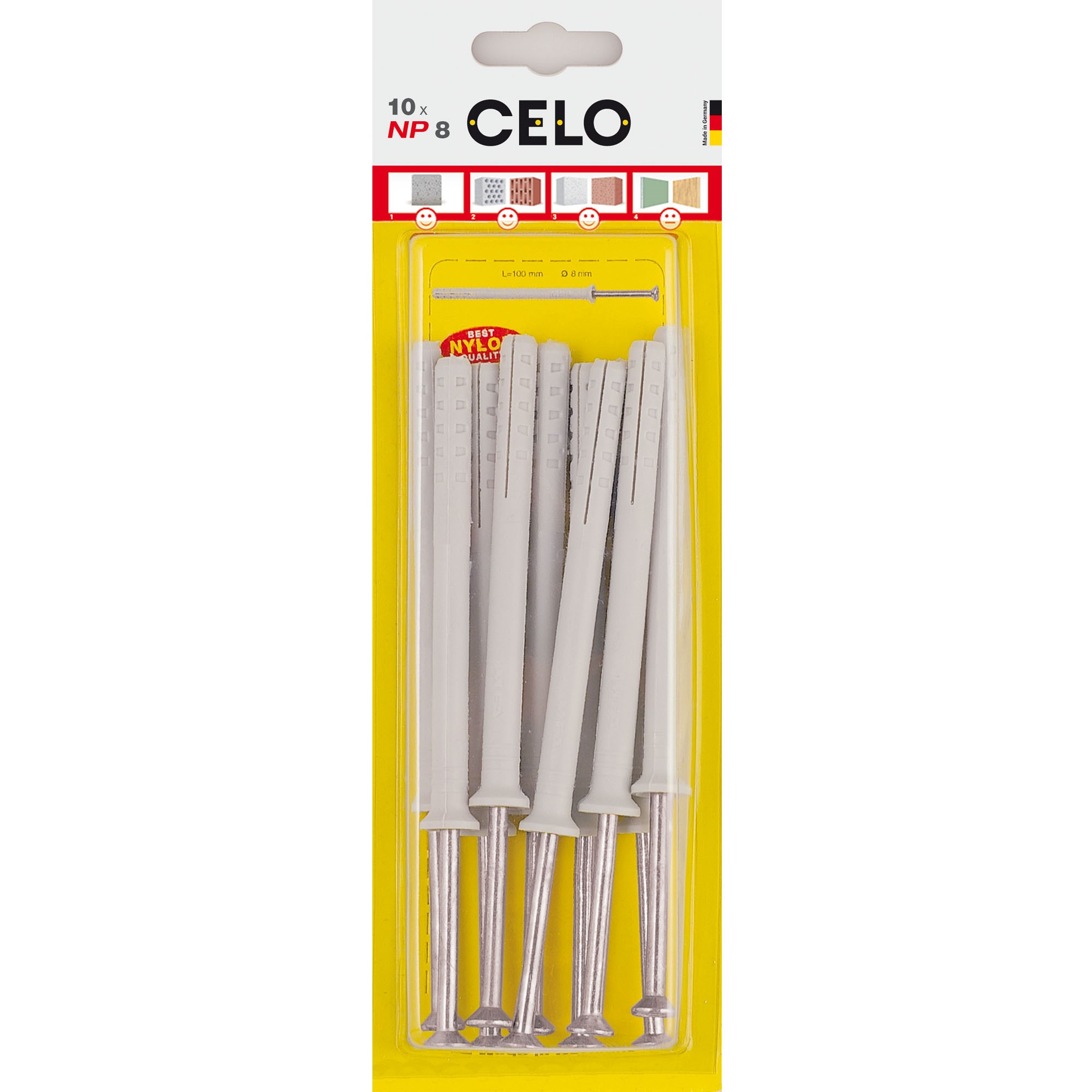 Spikplugg med Försänkt Huvud NP 8-80 10st