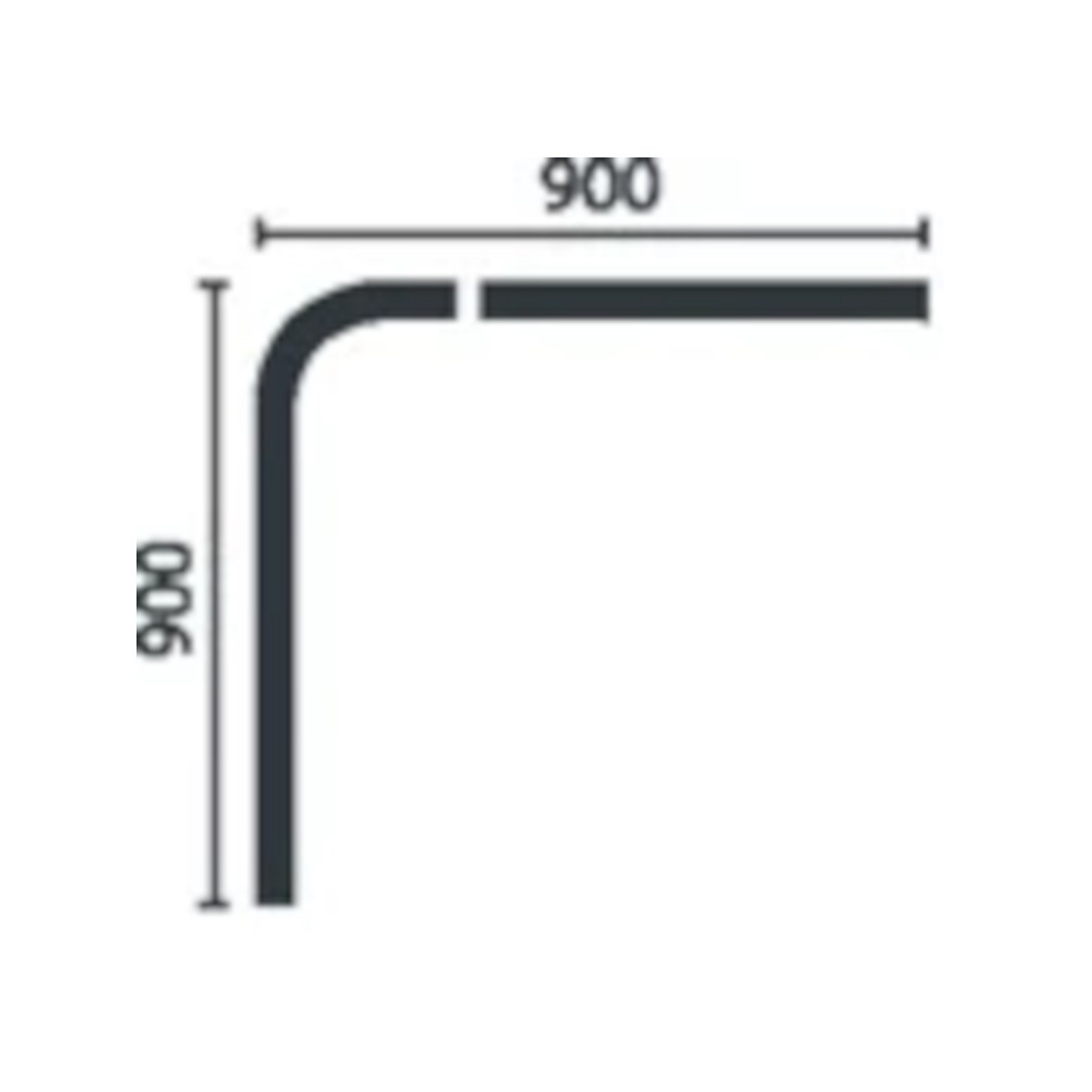 Duschdraperistång Stabil 900x900mm, Vit