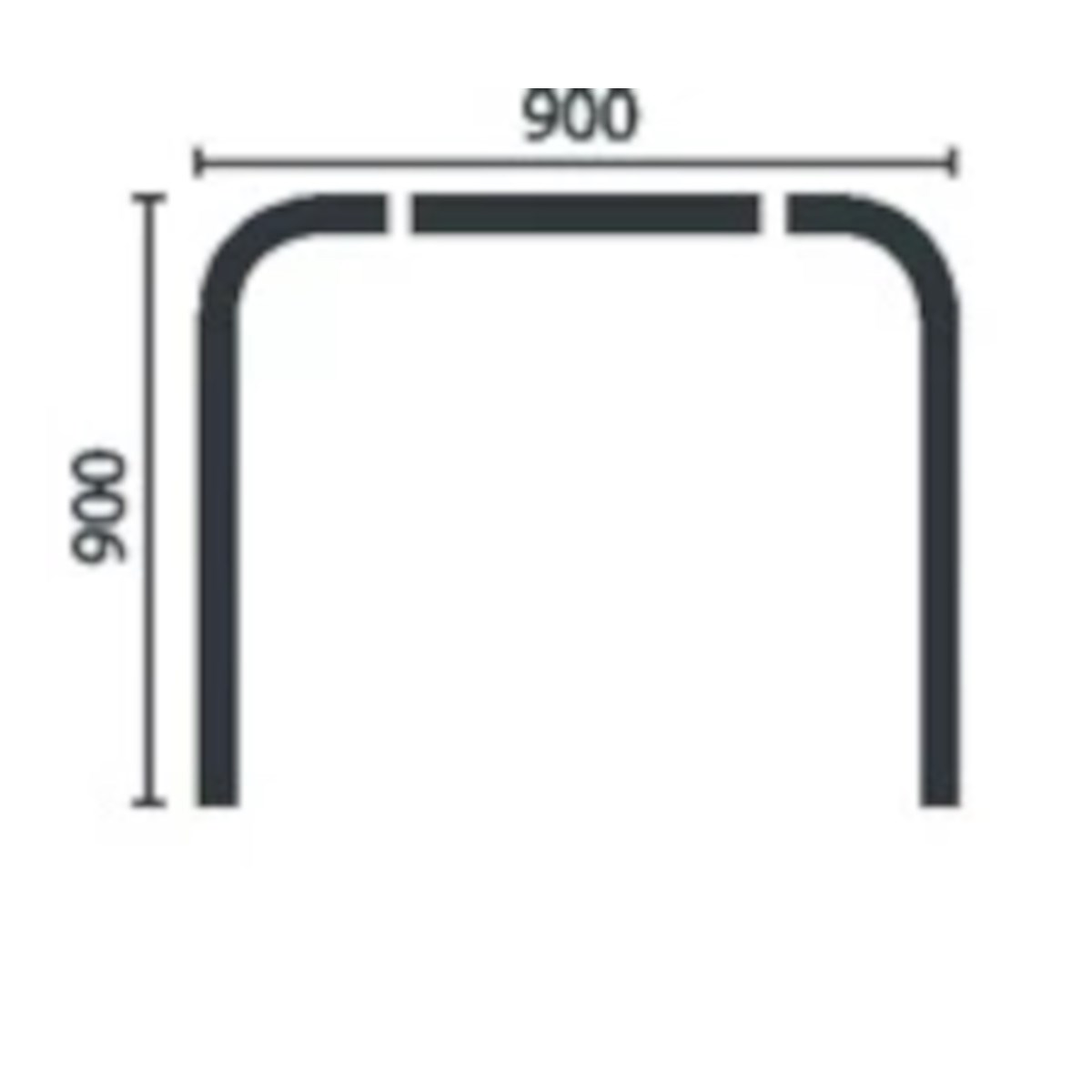 Duschdraperistång Stabil 900x900x900mm, Vit