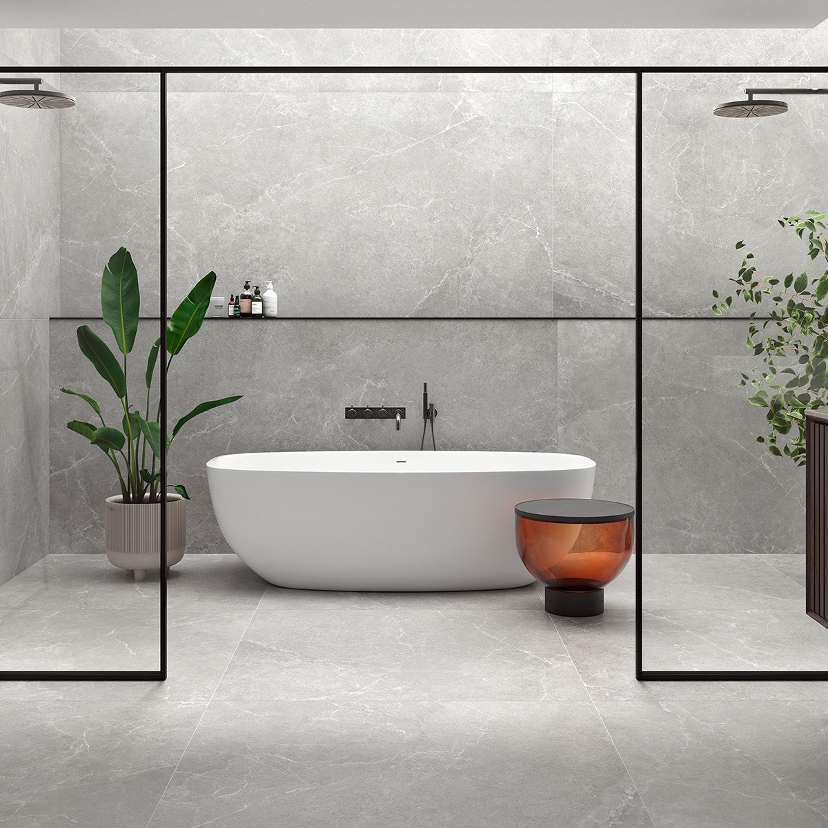 Klinker Granitkeramik Solid Grey Rect Grå, 60x60cm, Matt