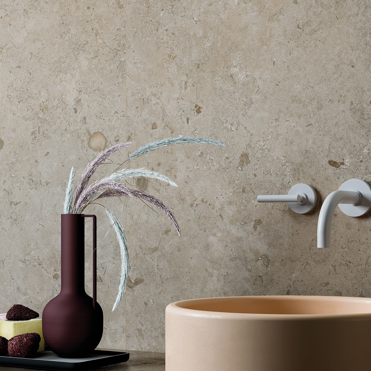 Klinker Granitkeramik Kalksten Sand Rett Beige, 60x60cm, Matt