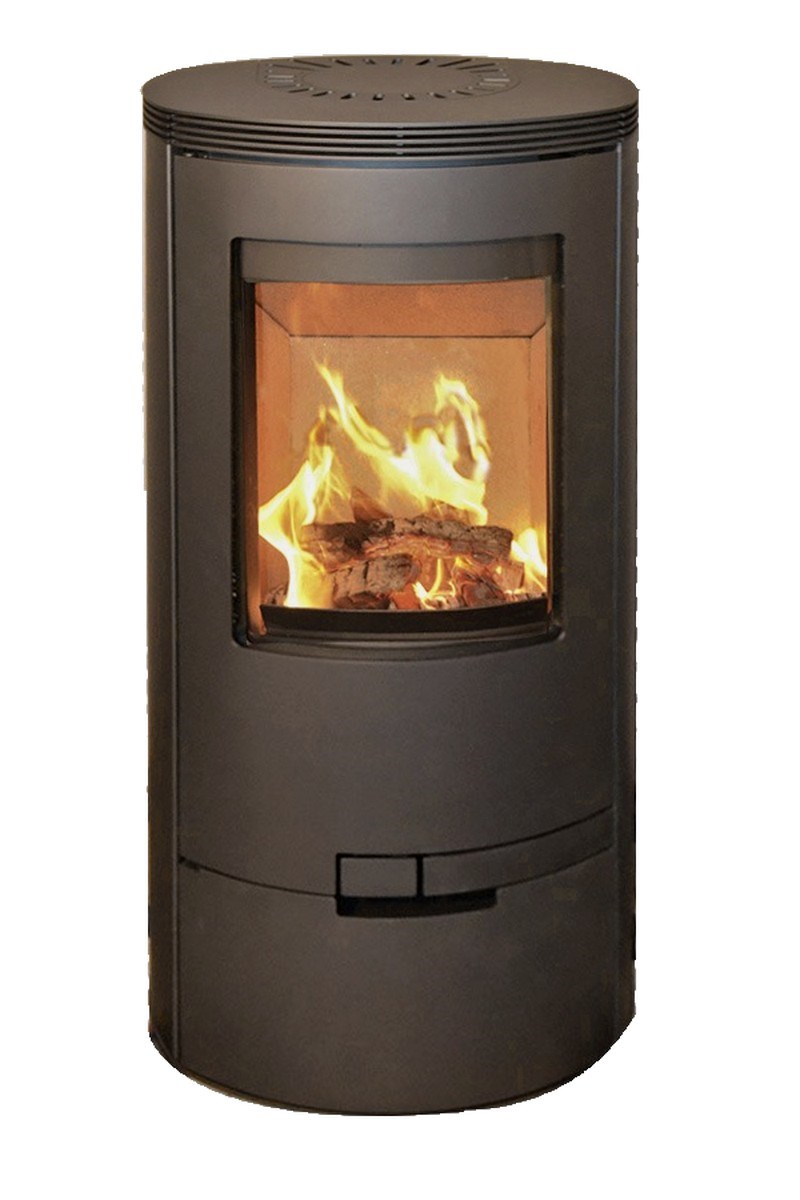 Braskamin Ellips Utan Sidoglas Svart, 1-8kw W