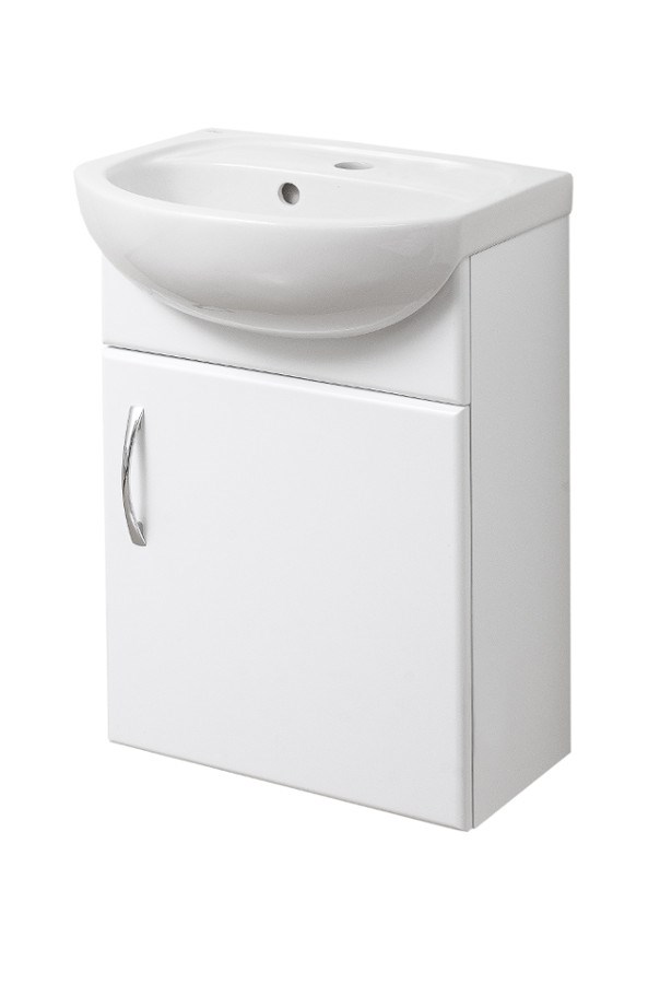 Badrumsmöbel Milano 45cm, Vit, Slät