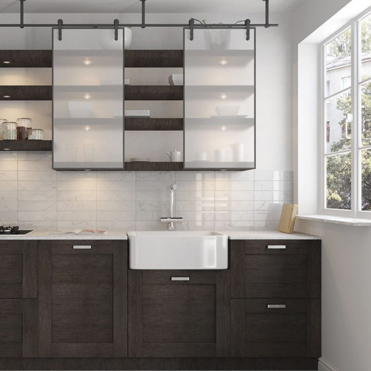 Kakel Carrara Vit, 7.5x30cm, Blank