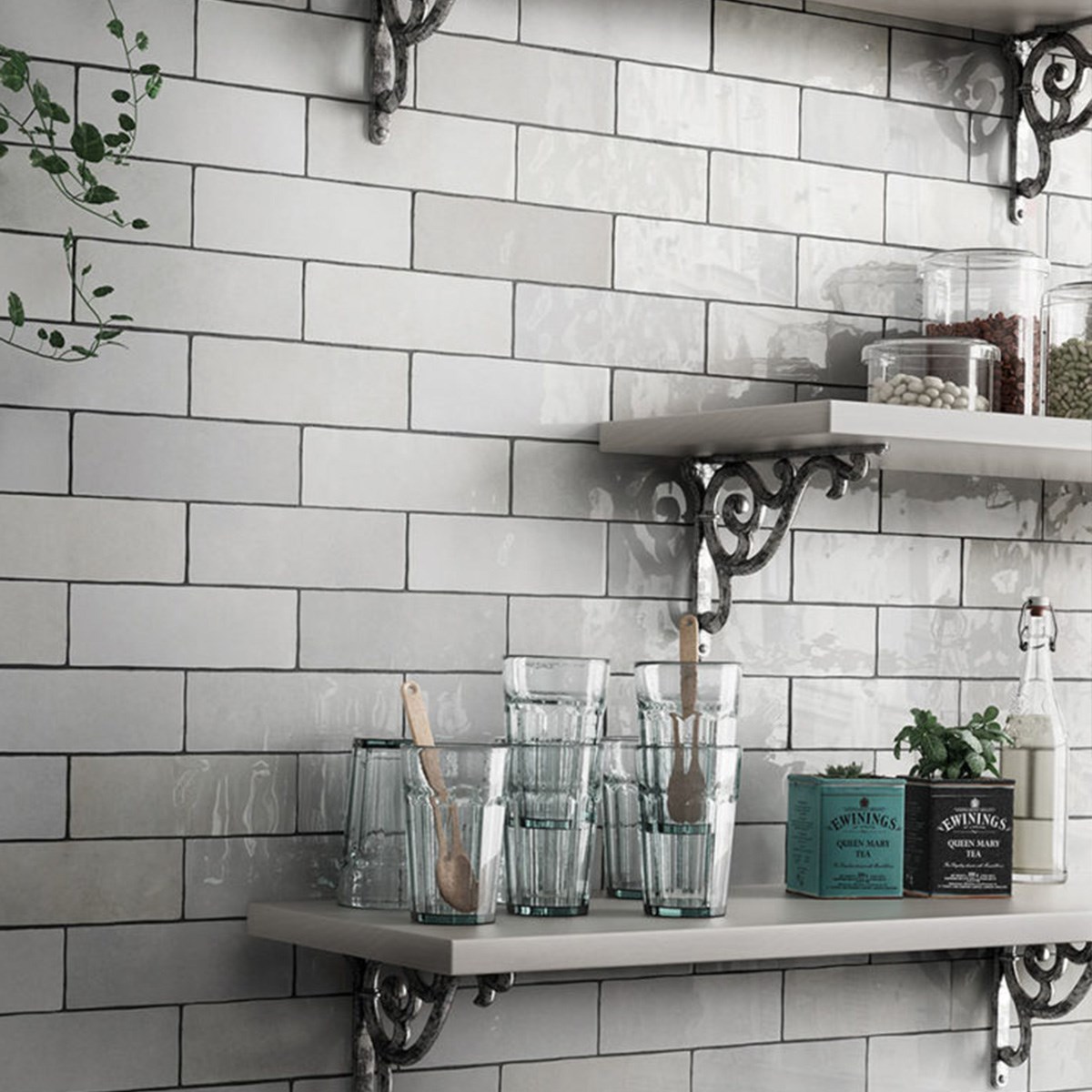 Kakel Artisan White Vit, 6.5x20cm, Blank