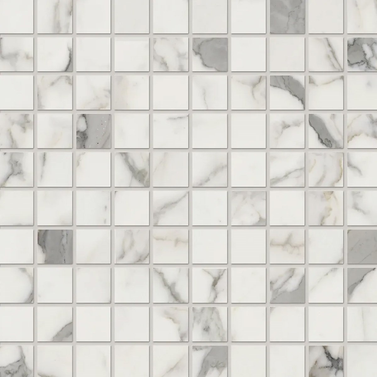 Klinker Granitkeramik Elements Lux Calacatta Lappato Vit, 5x5cm, Blank