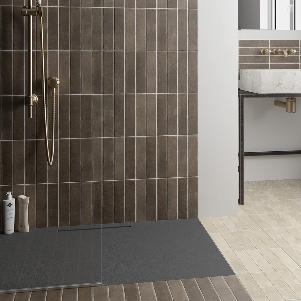 Klinker Granitkeramik Argile Cacao Brun, 6x24.6cm, Matt