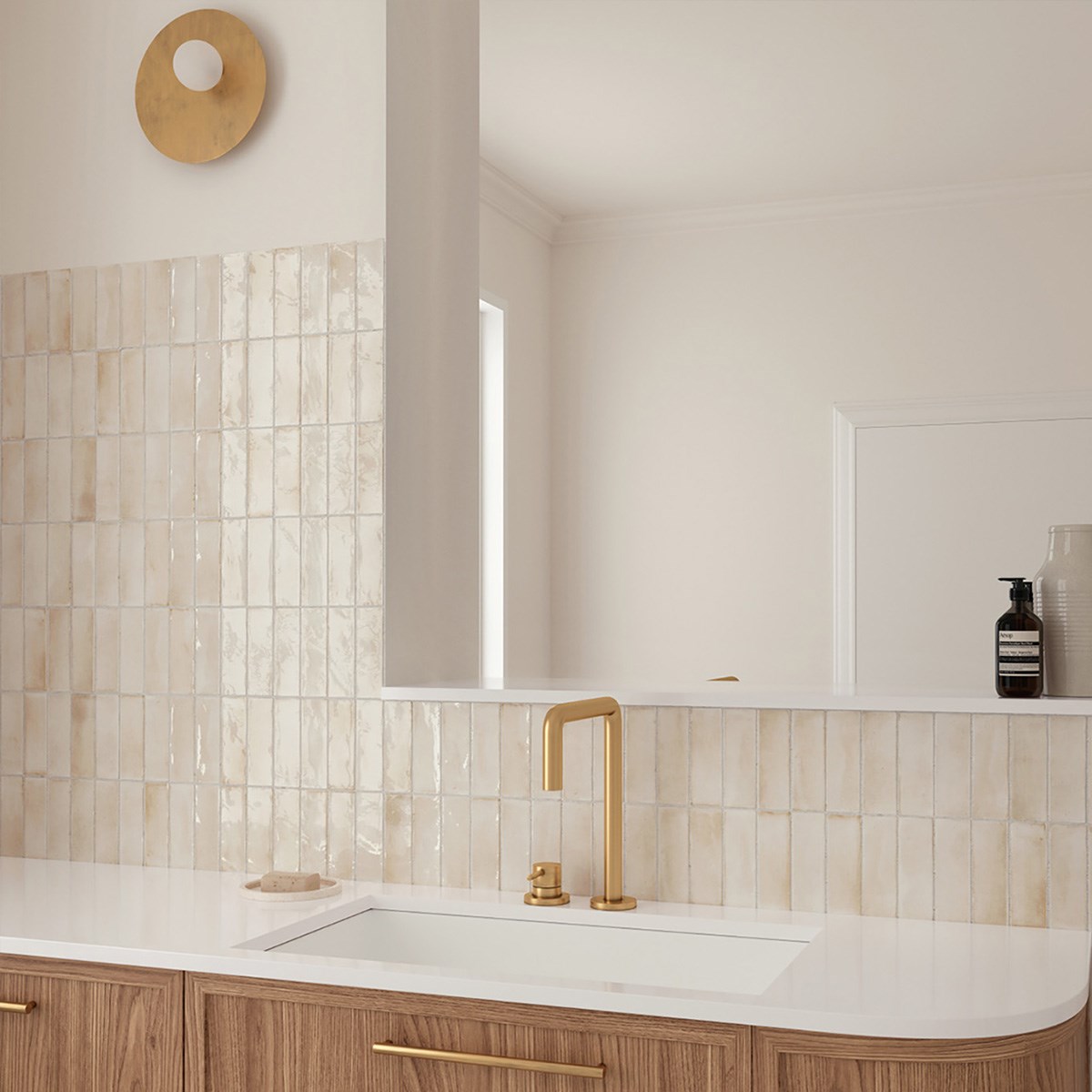 Kakel Coco Canvas Glossy Beige, 5x15cm, Blank