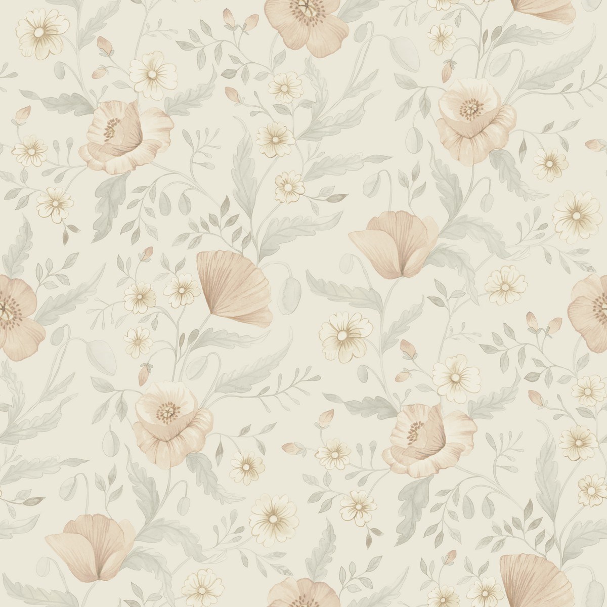 Tapet Rosenlycka Trädgårdsblommor 43116