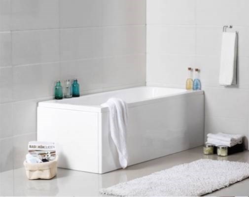 Badkar Single Square 1600mm, Vit