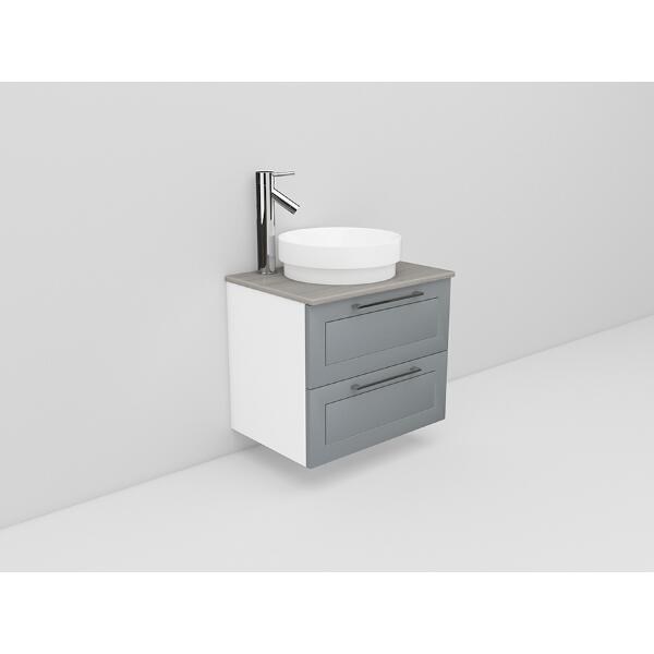 Badrumsmöbel Flexline Modell 12 60cm, Vit, Grå, Ram