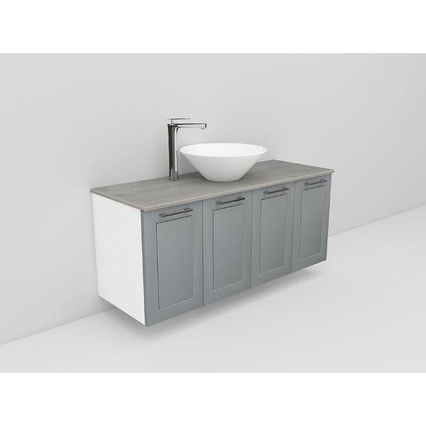 Badrumsmöbel Flexline Modell 123 120cm, Vit, Grå, Ram