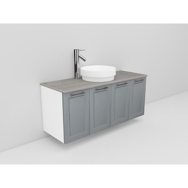 Badrumsmöbel Flexline Modell 124 120cm, Vit, Grå, Ram