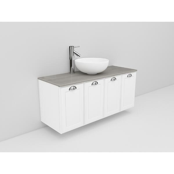 Badrumsmöbel Flexline Modell 125 120cm, Vit, Fasad Ram