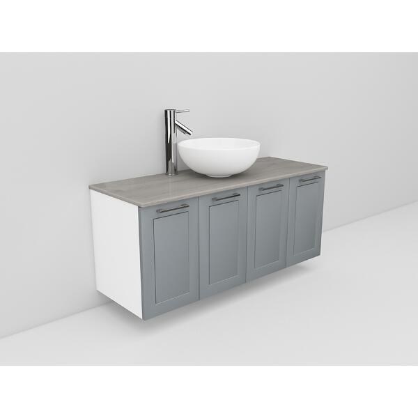 Badrumsmöbel Flexline Modell 125 120cm, Vit, Grå, Ram