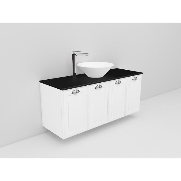 Badrumsmöbel Flexline Modell 126 120cm, Vit, Fasad Ram