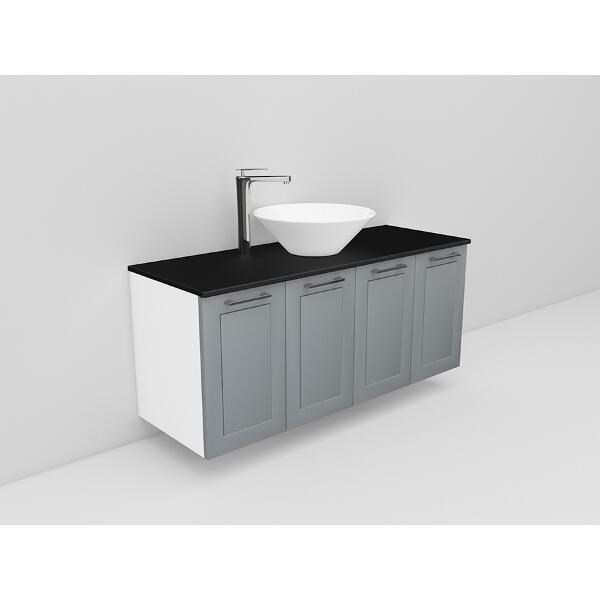 Badrumsmöbel Flexline Modell 126 120cm, Vit, Grå, Ram